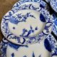 6 deep plates Creil & Montereau in blue ironstone, "Japan" service.