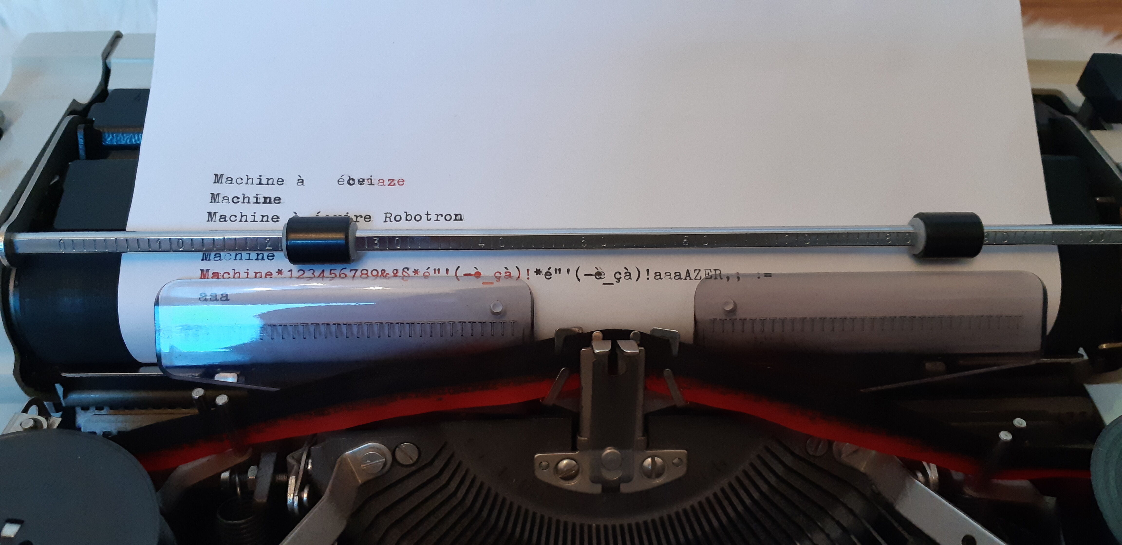 Portable, functional typewriter with user manual