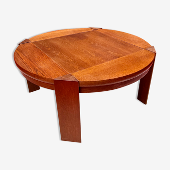 Table basse ronde brutaliste primitif