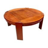 Primitive brutalist round coffee table