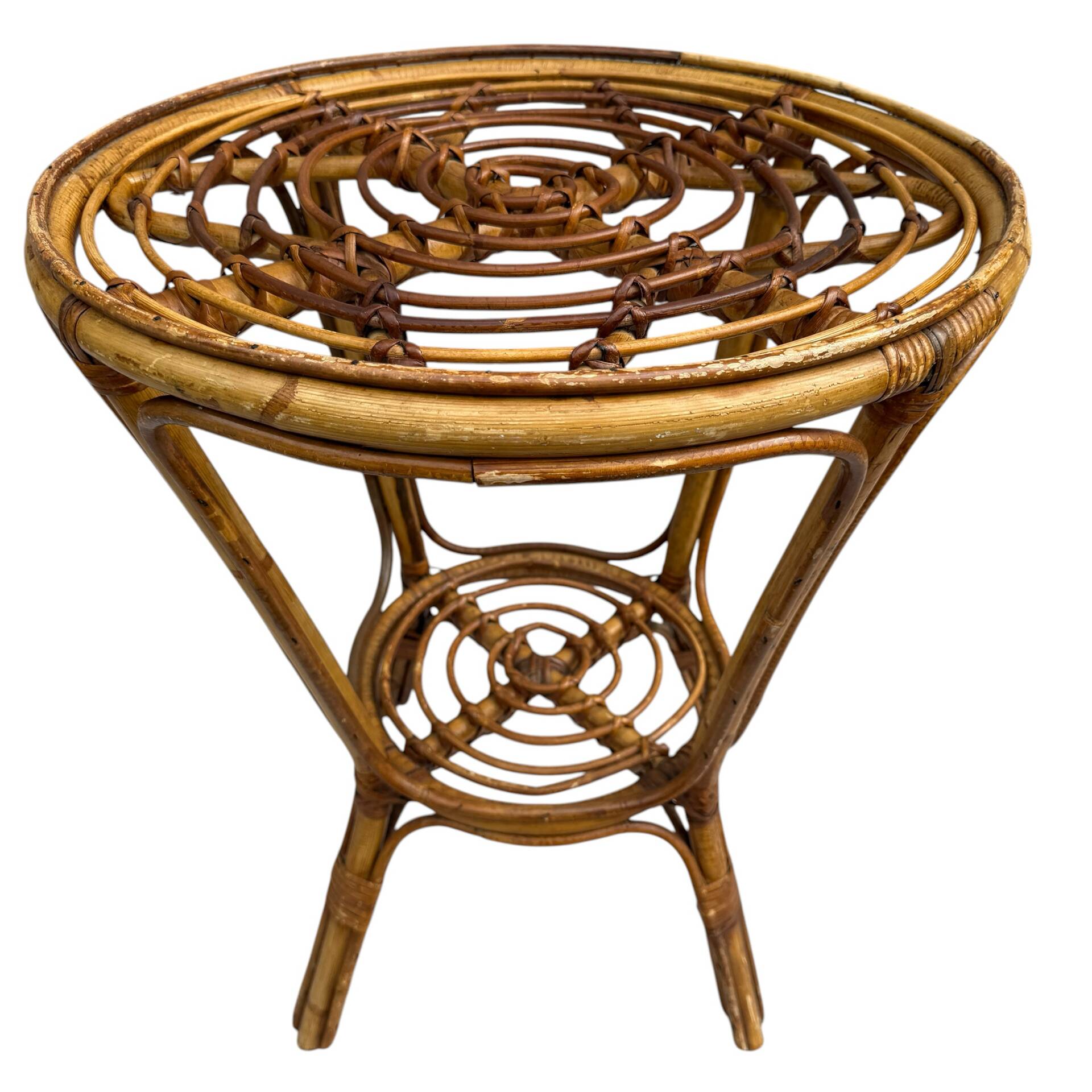 Table d’appoint en rotin des années 50´s France