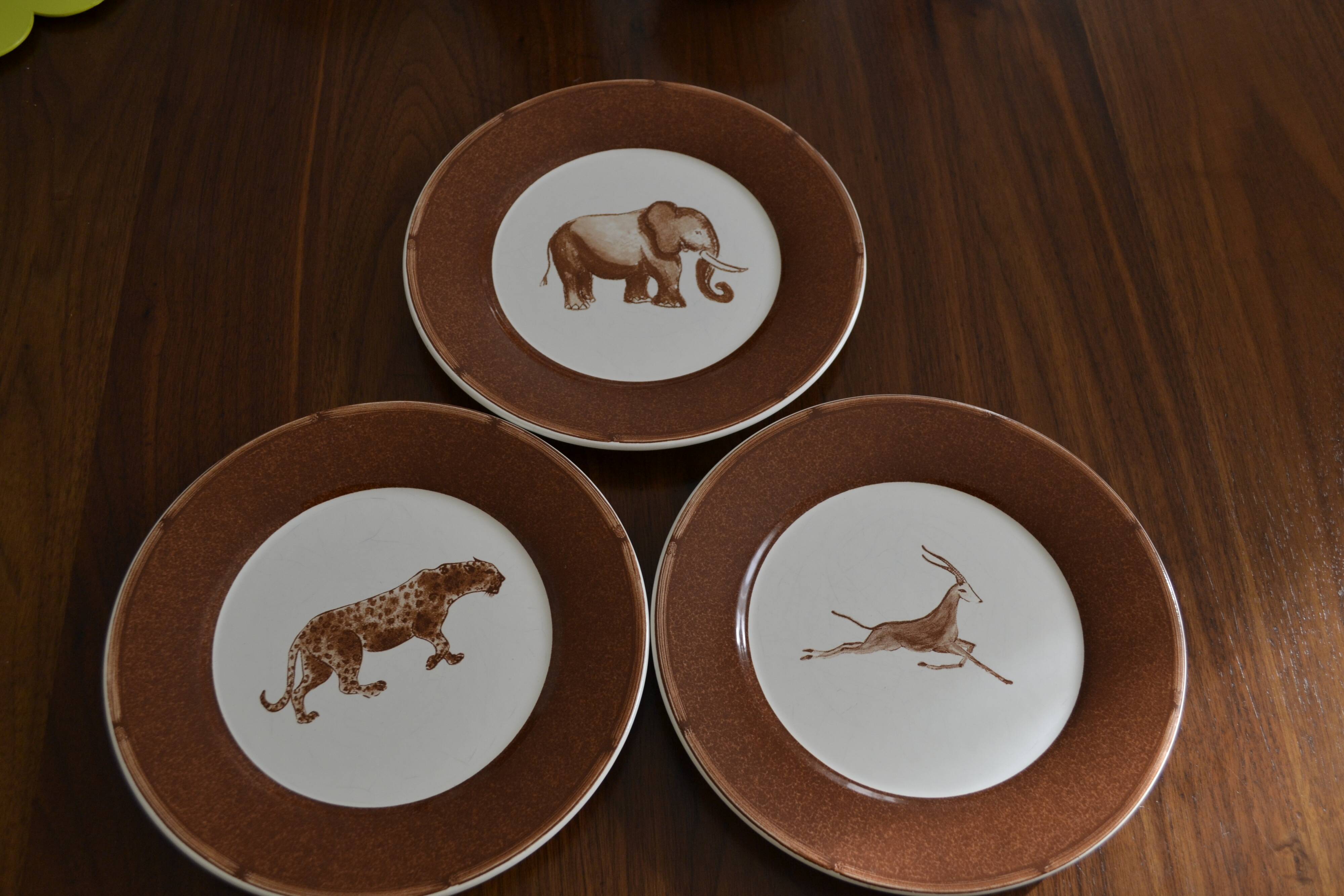 Set of 3 animal dessert plates Moulin des Loups
