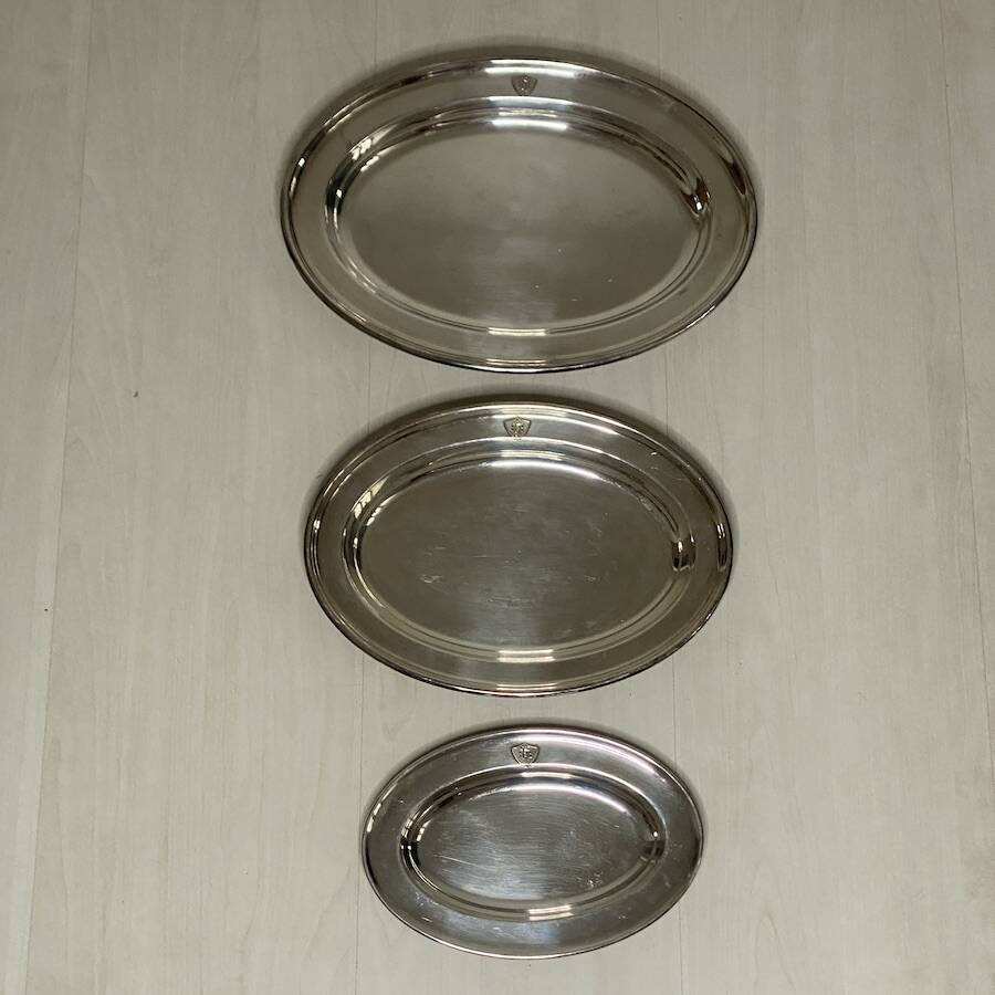 Set of 3 Walker & Hall Sheffield silver plated dishes 1930