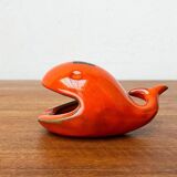 Whale Figurine Ashtray in Ceramic by Ceramica D'Arte, Salerno, Italy, 1970s