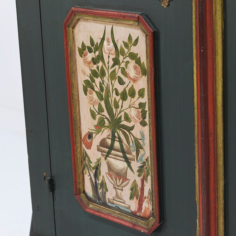 Rustic Farmhouse Folk Art Painted Bridal Cabinet