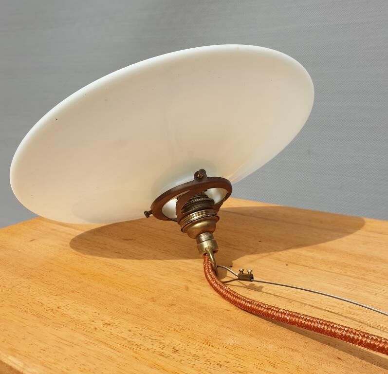 Suspension white opaline sequined copper cable