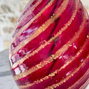 Lampe de table verre murano couleur Rubis Rigadin ,Italie 1950