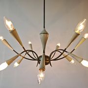 Lustre Stilnovo 12 arms brass Mid Century Modern 1950s