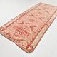 Tarecotta Red & Beige Long Wide Kilim Rug, Ethnic Patterned Rug, 141x309 Cm
