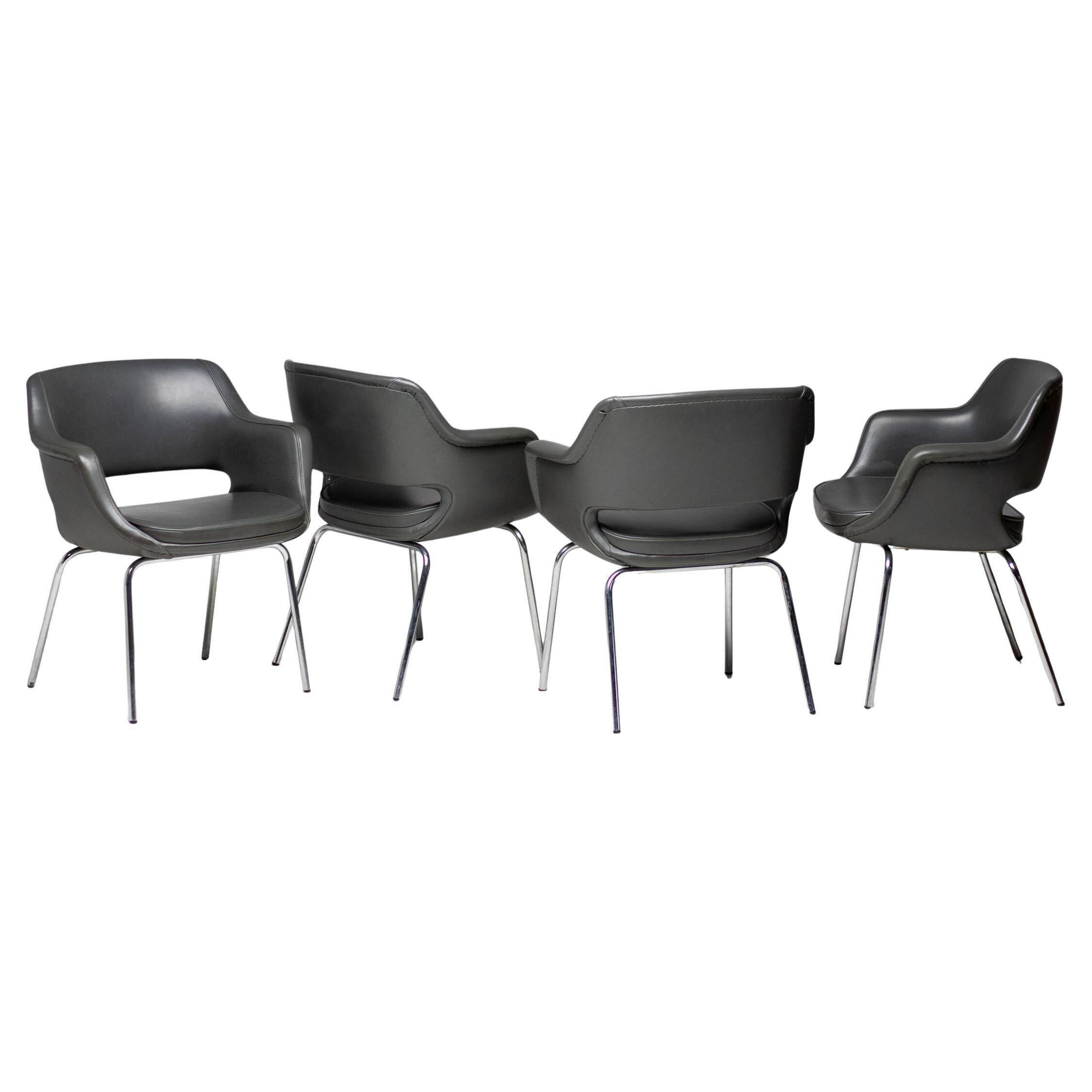 Kilta chairs by Olli Mannermaa in elephant grey, modern Scandinavian mid-century.