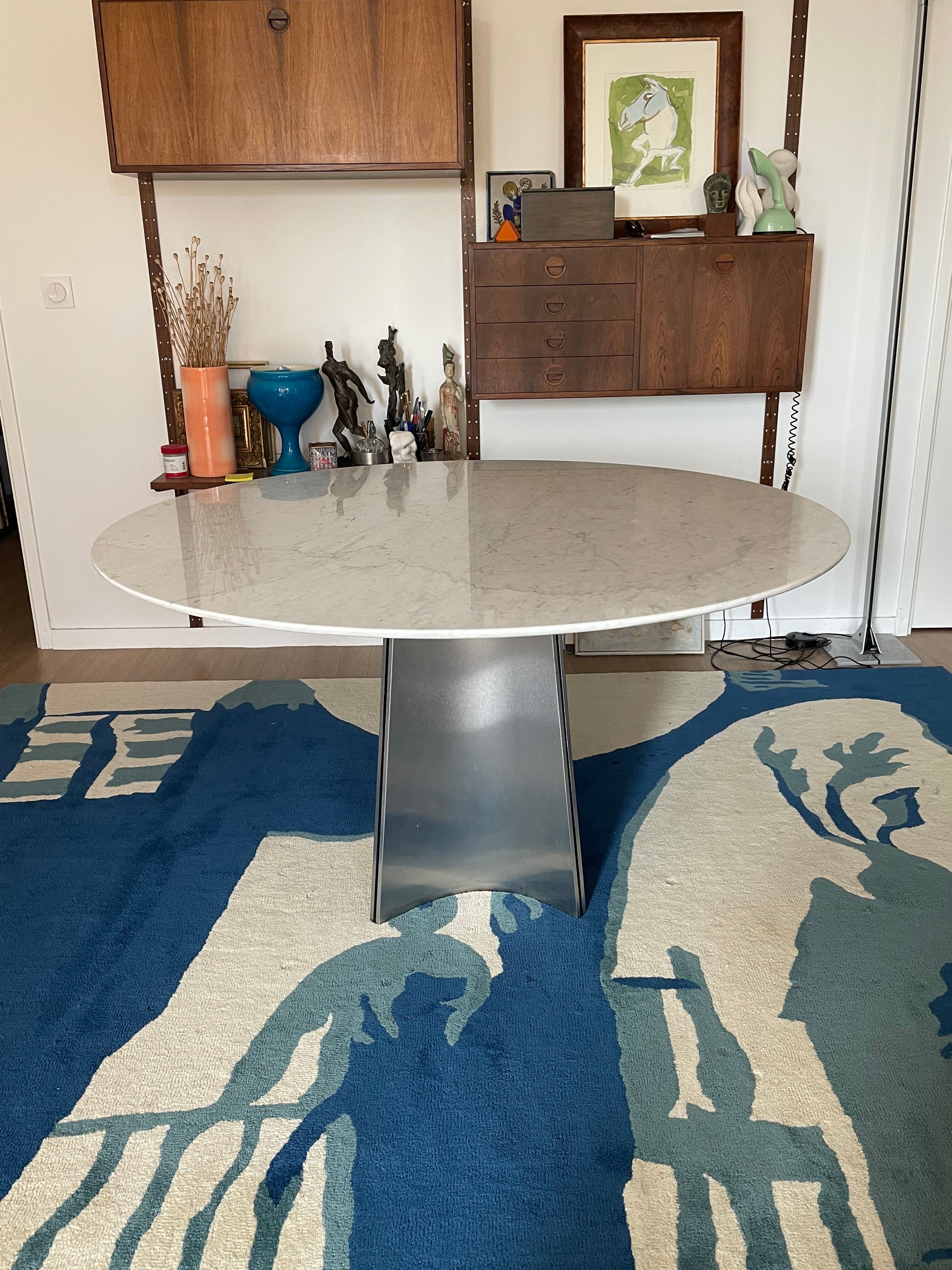 Table à Manger Ronde Luigi Saccardo pour Maison Jansen, années 70