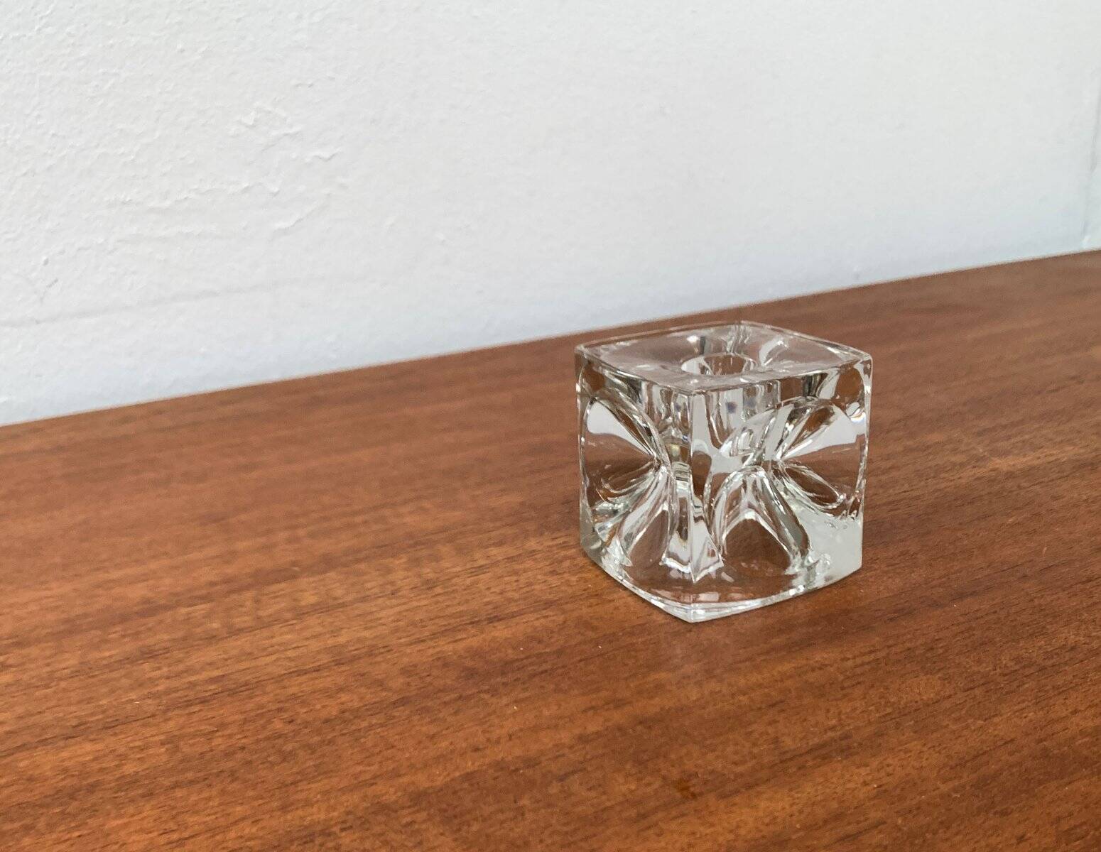 German glass cube ice candle holder by Peill & Putzler, 1970s.