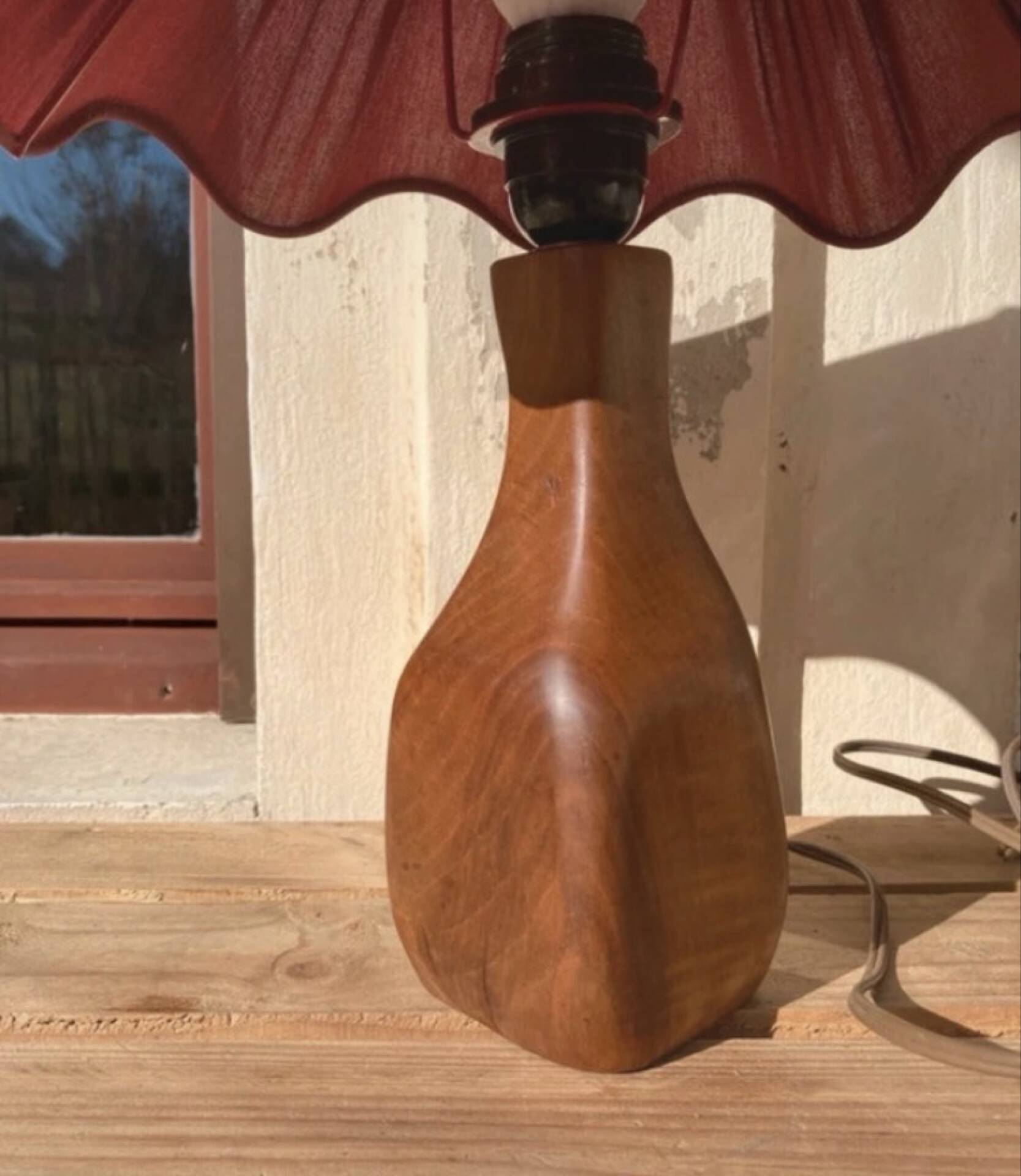 Pied de lampe design brutaliste Richard Lecompte