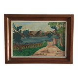 Original vintage oil painting by Vosgian artist.
