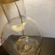 Glass lamp, brass, 2 M fabric cable, 50s lampshade