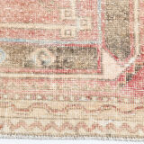 Brown red turkish runner rug, 90x336 cm