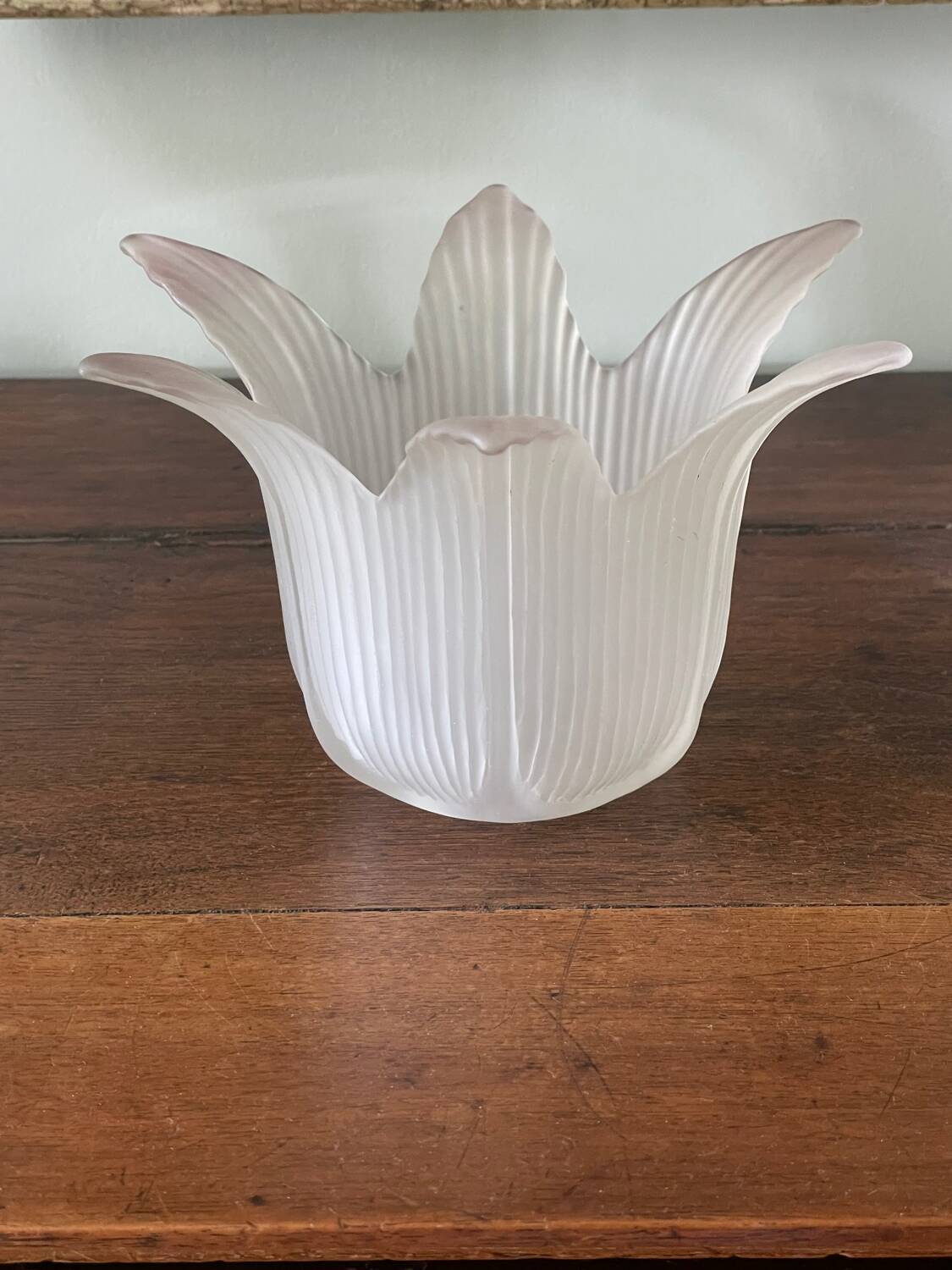 Antique frosted glass tulip globe