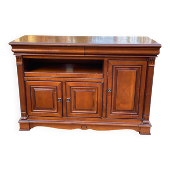 Buffet Louis Philippe campagnard en bois avec 2 tiroirs et 3 portes 126cm