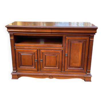 Louis Philippe country wooden sideboard with 2 drawers and 3 doors 126cm