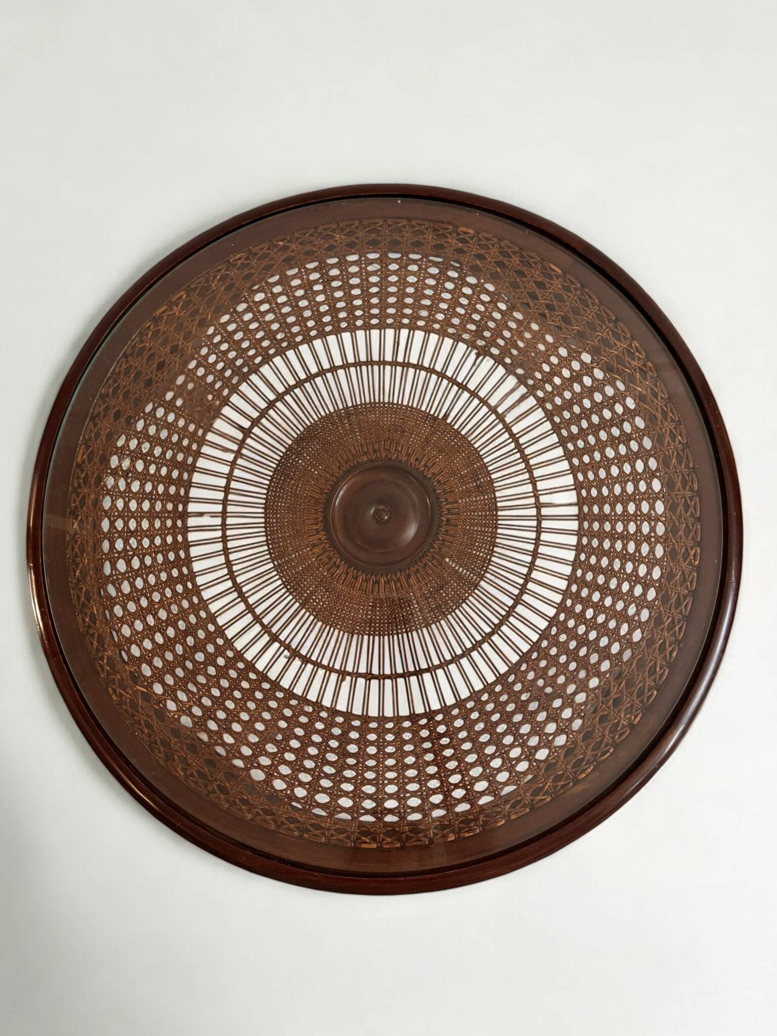 Table basse années 1940 cannage rotin colonial