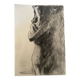 Signed charcoal drawing of a female portrait "in the shadow"
