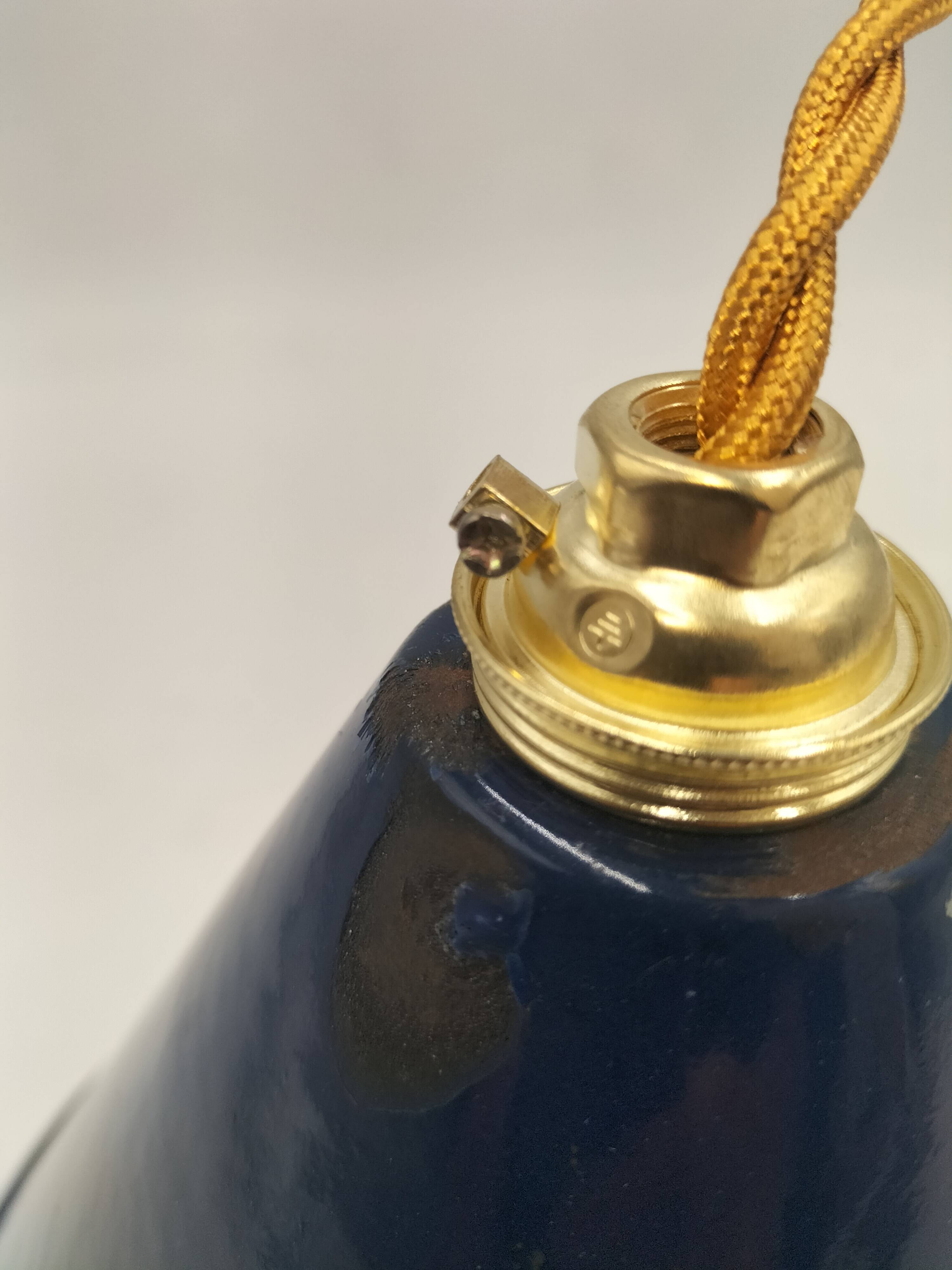 Enameled sheet metal cone pendant light