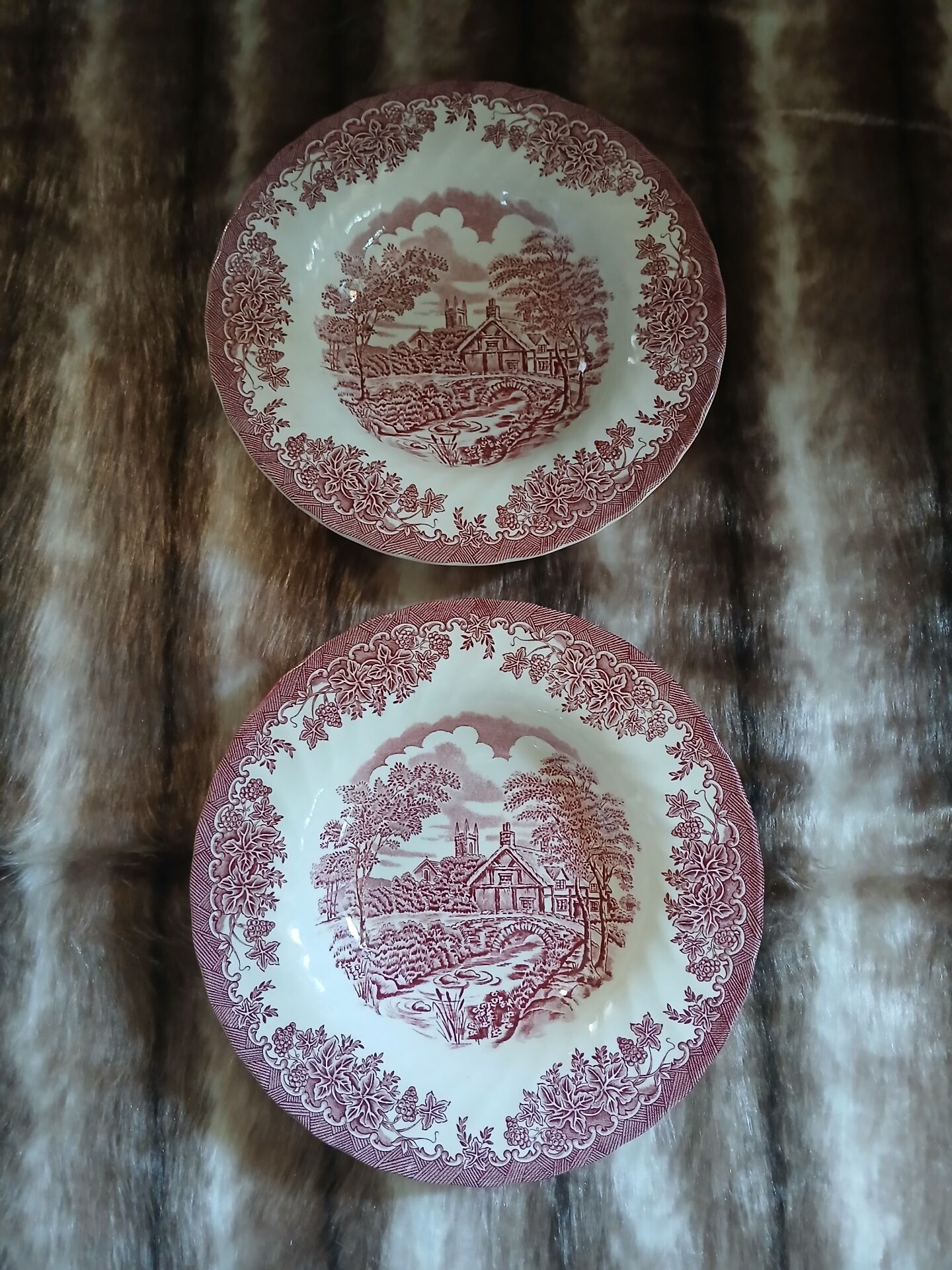 2 English Myott deep plates