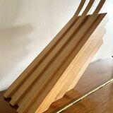 Large curved wooden lamp 1980