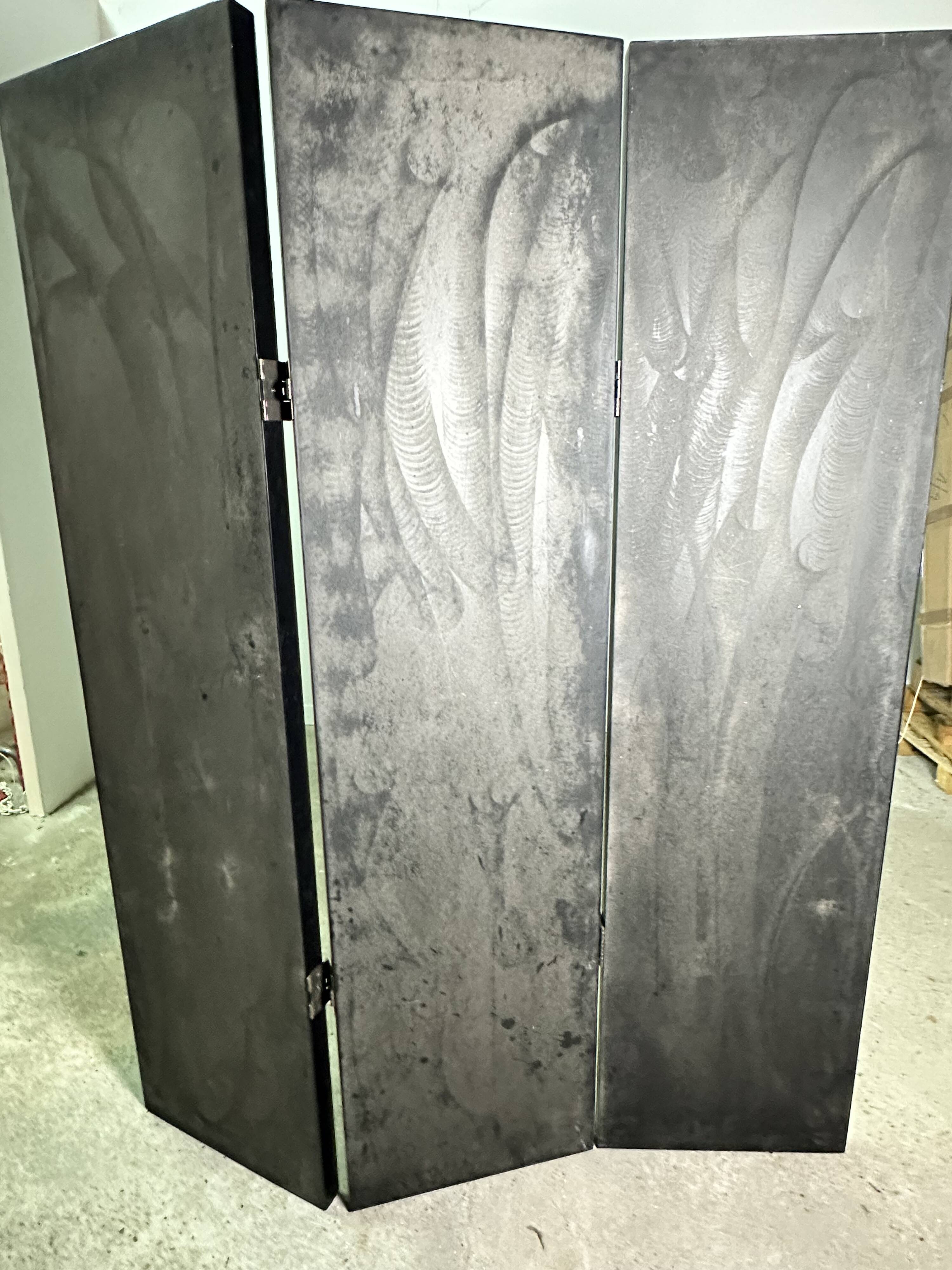 Vintage 80'S 3-panel beveled mirror screen