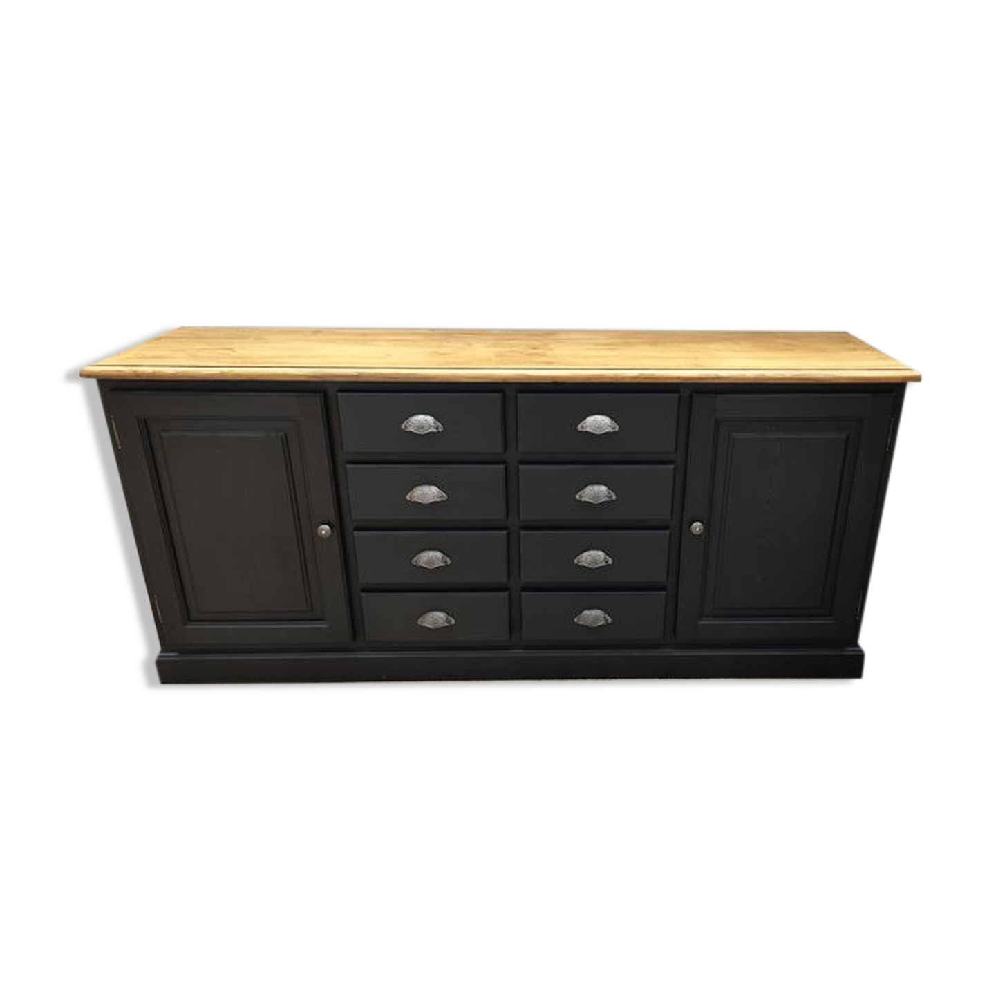 Craft furniture black patina two doors and eight drawers