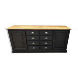 Craft furniture black patina two doors and eight drawers