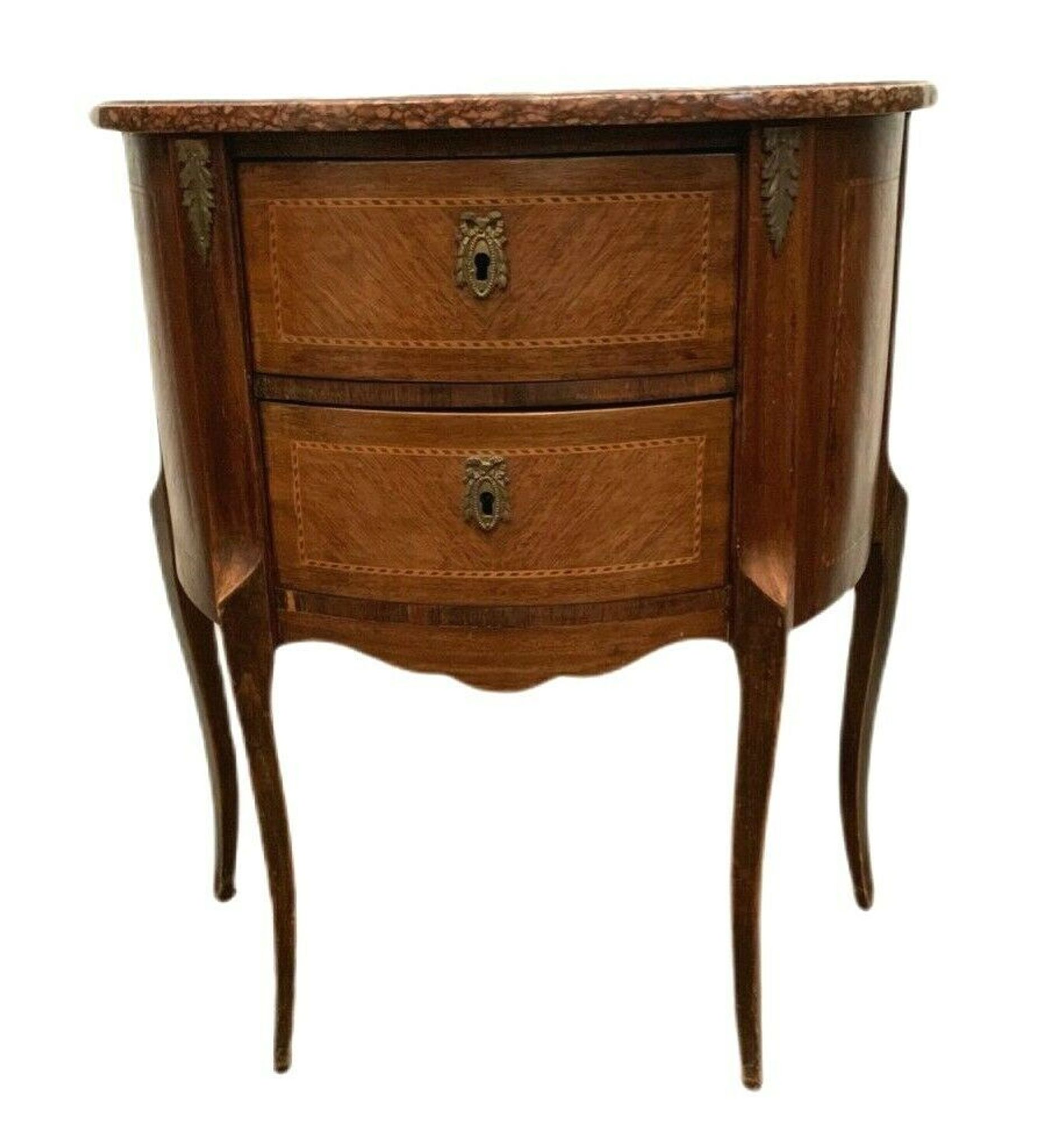 Louis XV style half-moon chest of drawers in XX century marquetry