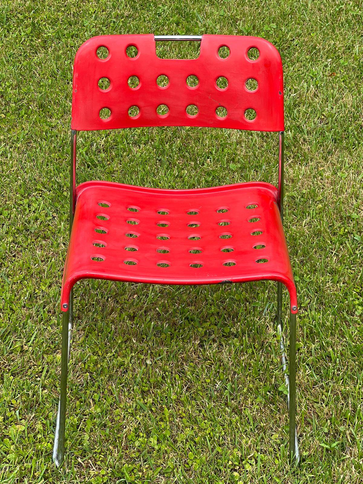 Set of 9 stacking chairs, Omstak model by Rodney Kinsman for Bieffeplast, 1960