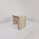 Italian 1980s Grooved Travertine Nesting Tables – Set of 3