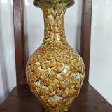 Vallauris style pitcher vase with honey enamel 1960/1970