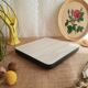 Flat bottom in white veined formica gray - vintage