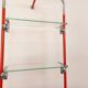 Modular bookshelf in vintage Bauhaus style, red metal, chrome.