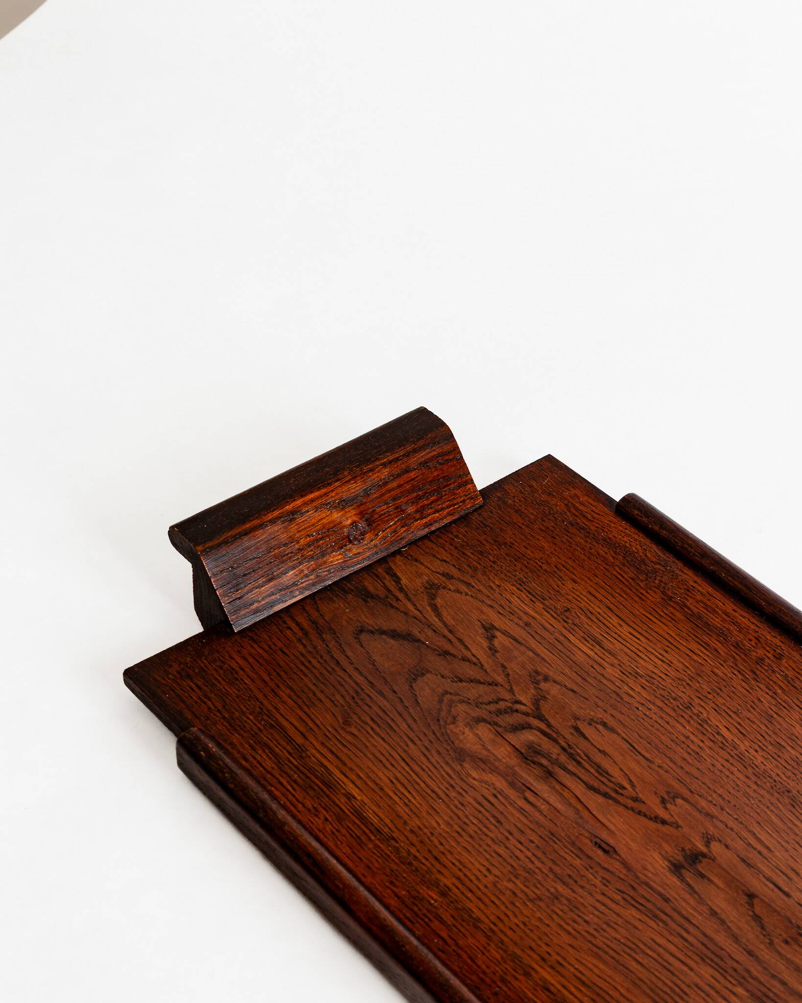 Plateau de service en bois massif de style Art Déco – Années 40-60