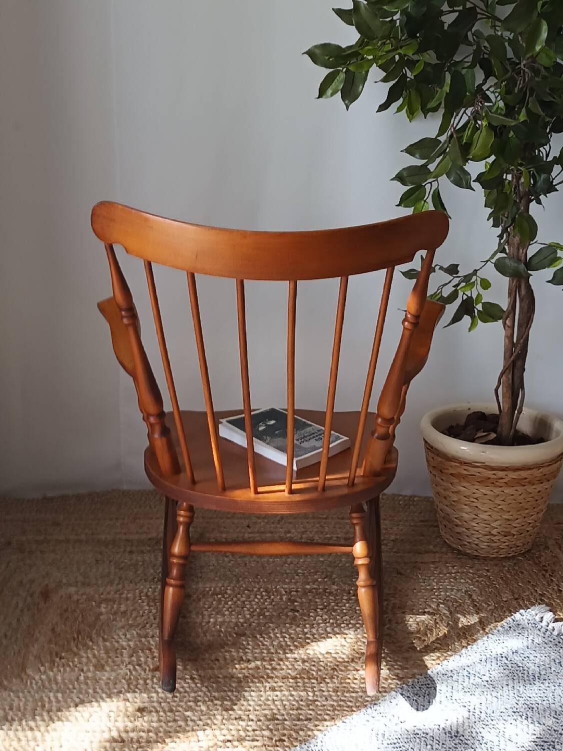 Vintage turned wood rocking chair