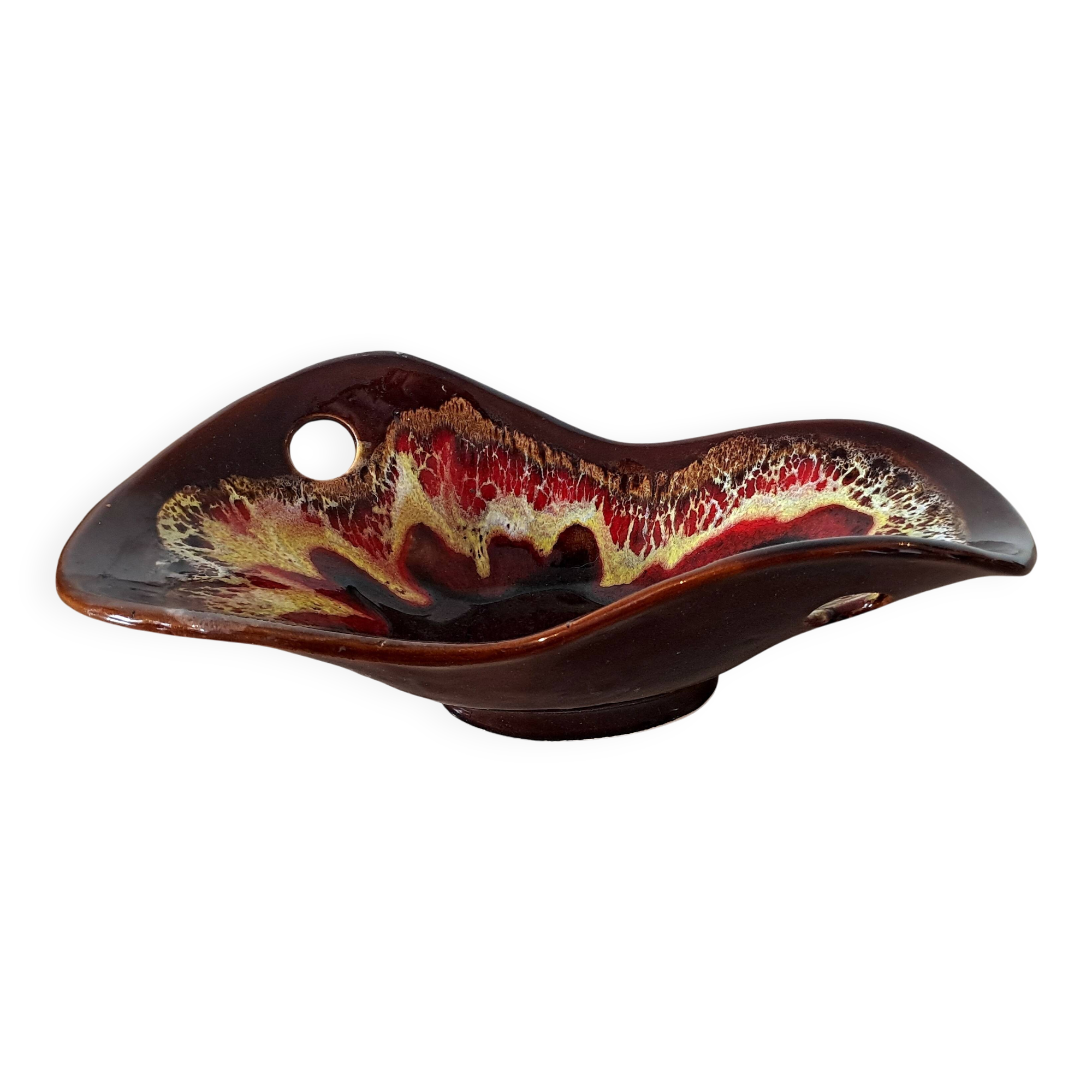 Vintage decorative glazed ceramic bowl from Vallauris – 1960s