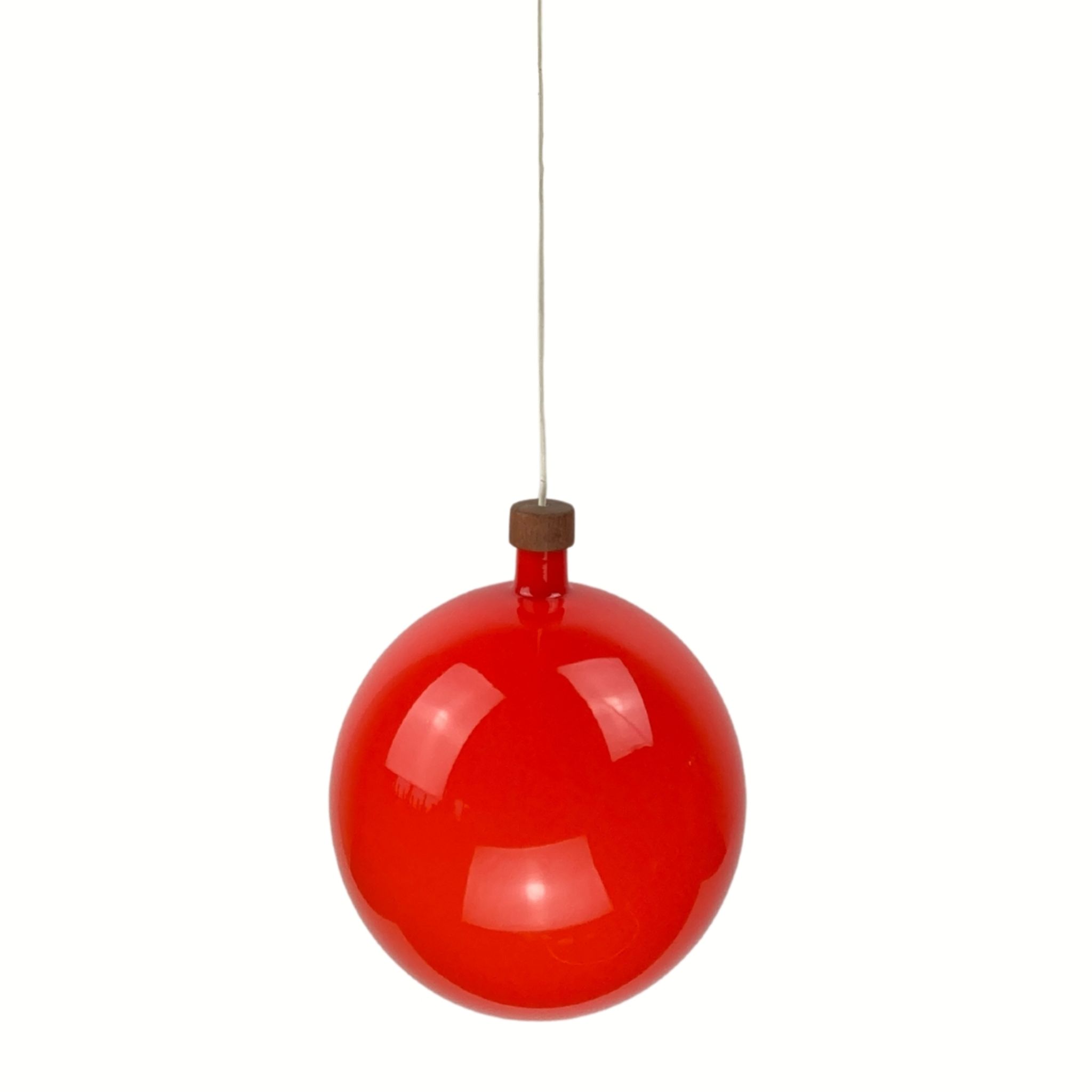 Cascade glass and teak lamp by Uno & Östen Kristiansson for Luxus, Sweden 1960s