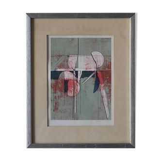 Anders Österlin, Komposition, Color lithograph, Framed