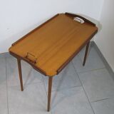Table d'appoint plateau de service Aase Dreieri Ganddal Norvège  en teck et chêne années 1960