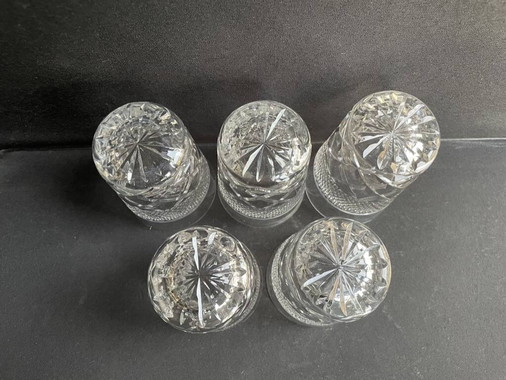 5 Whiskey glasses – Cut crystal