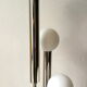 Lampadaire années 70 chromé 3 boules opalines blanche