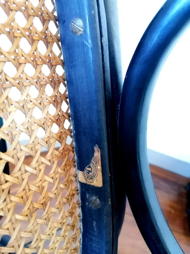 Rocking chair Thonet n°10 , 1908 original label