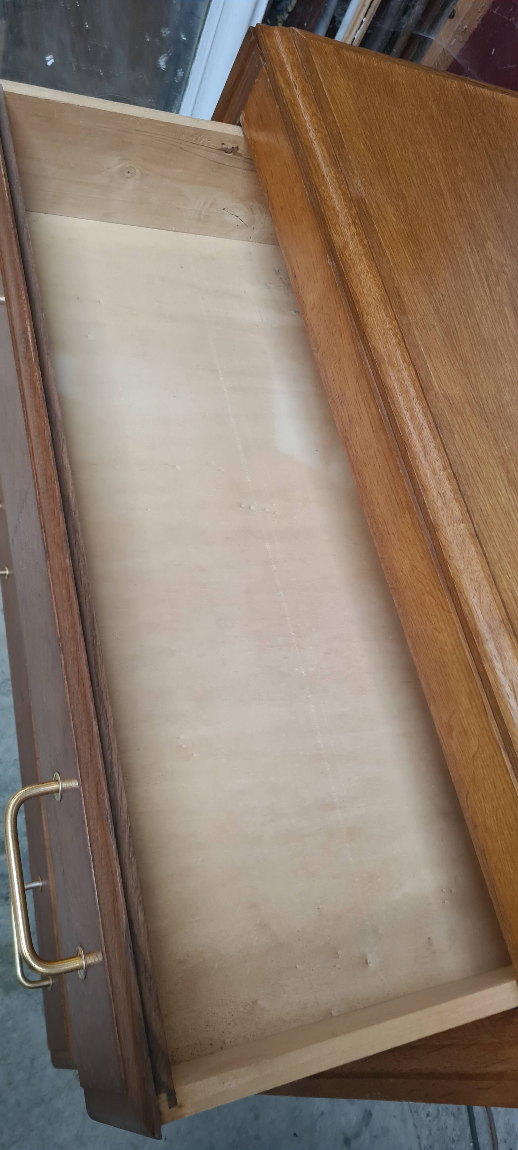 chest of drawers, chiffonier 1950 to 70, stained wood 85x87x55 very good condition