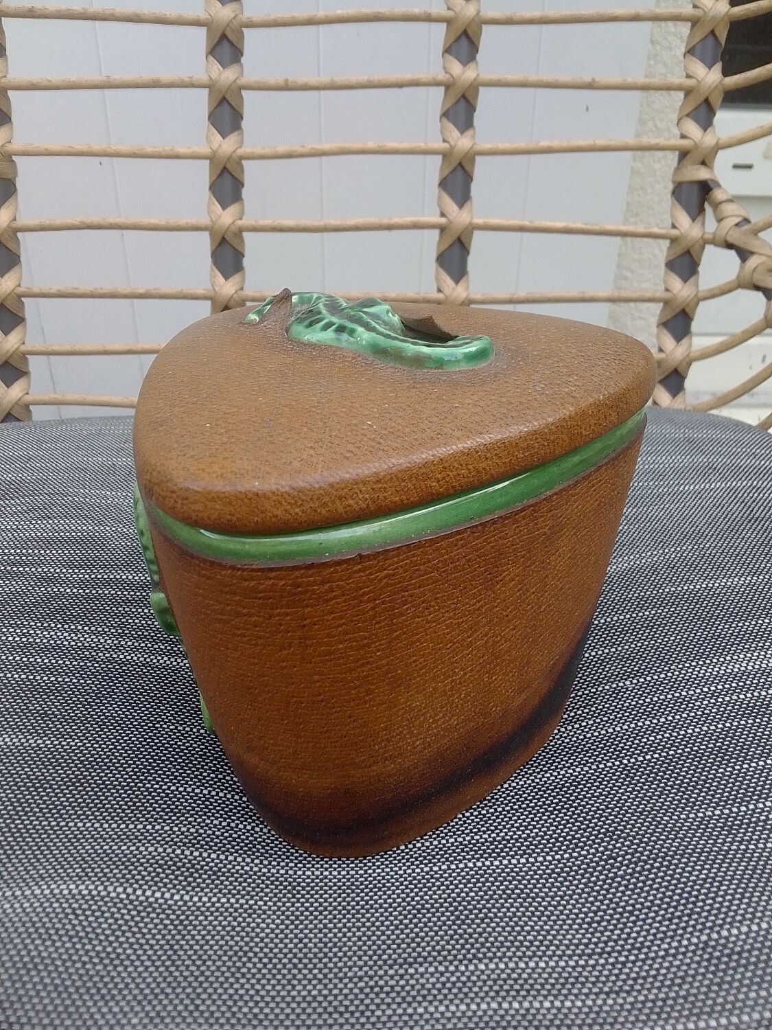 Ceramic box and leather seahorses