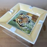 Cendrier " tigre " animal, en porcelaine années 70 80