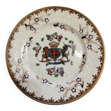 Assiette en Porcelaine Samson Armorié Blason